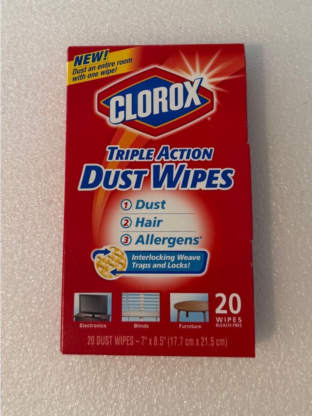 Clorox Triple Action Dust Wipes 20 Count Sealed Box NIB